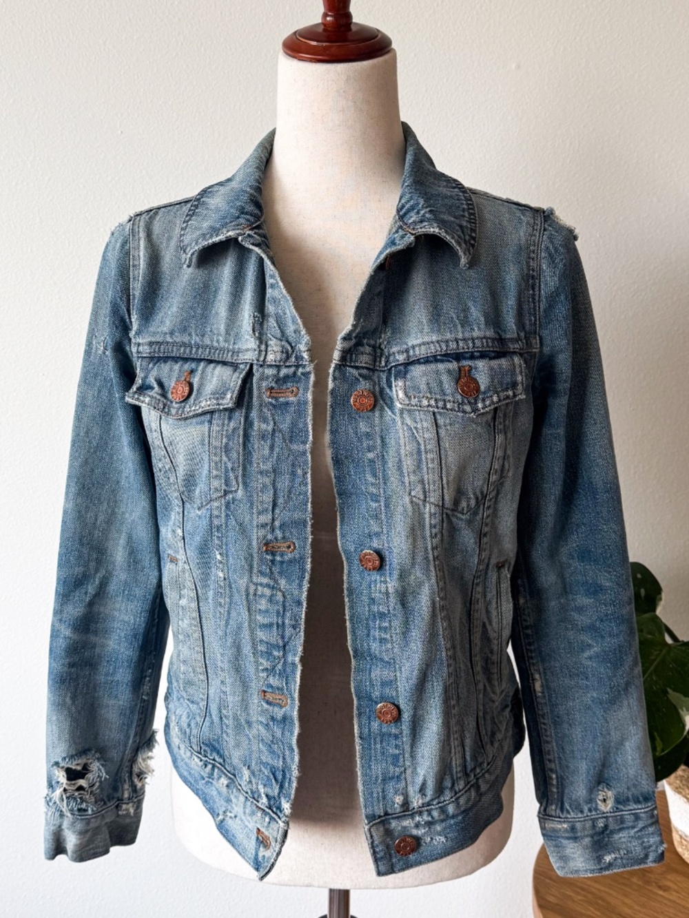 Madewell Spring 2015 Distressed Cotton Denim Jacket
